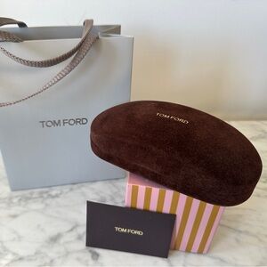 Tom Ford Brown Replacement Eyewear Case & Packaging. Cloth Bag Receipt Glass Set